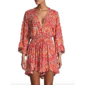 Iro Floral Print Lightweight Romper Red Womens Size FR 36 US 4